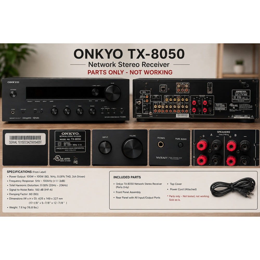 Onkyo‎ TX-8050 Network Stereo Receiver (NOT WORKING PARTS ONLY)